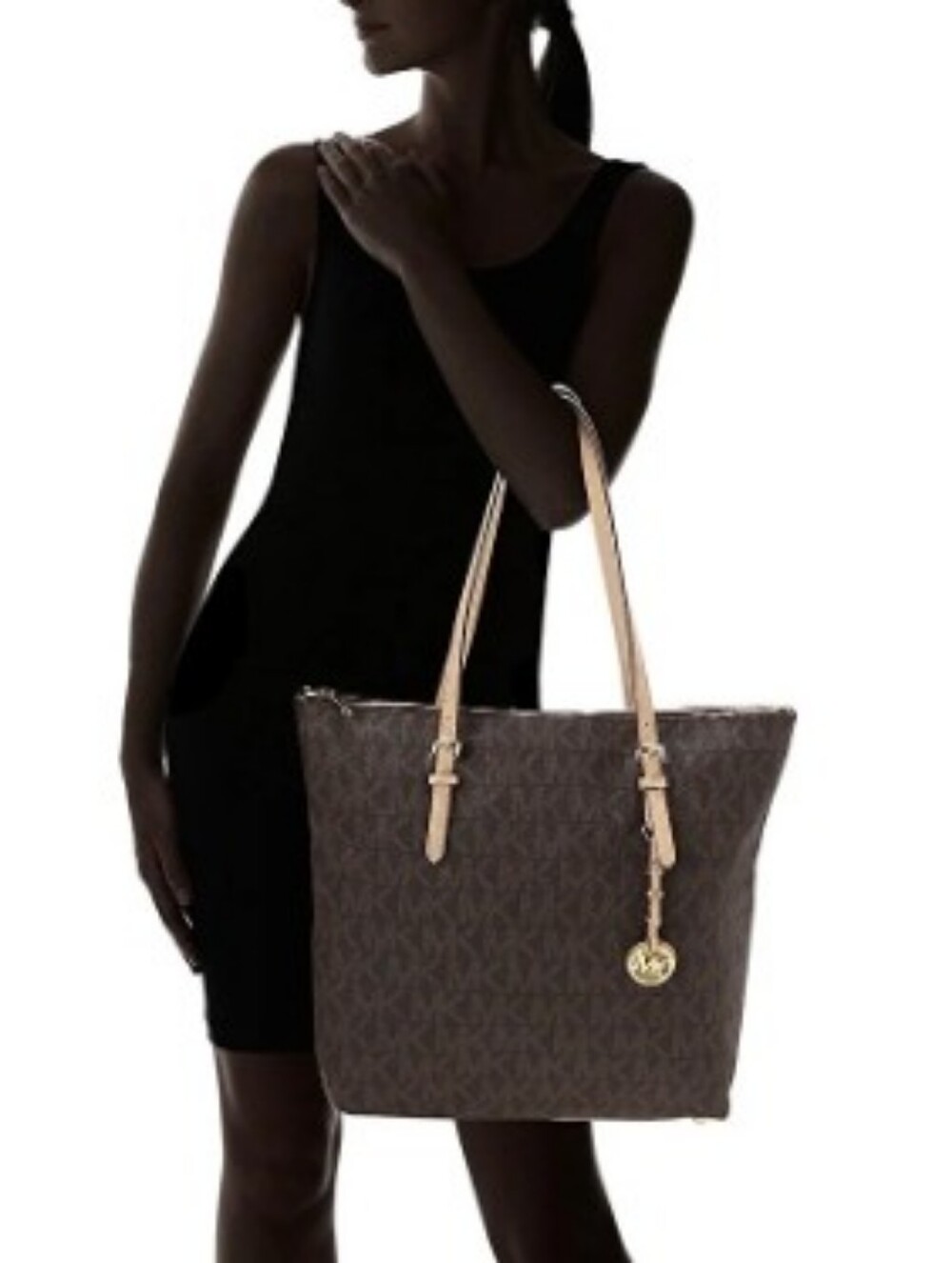 🆕️👜MICHAEL KORS Large North South Jet Set Top Zip Tote Bag